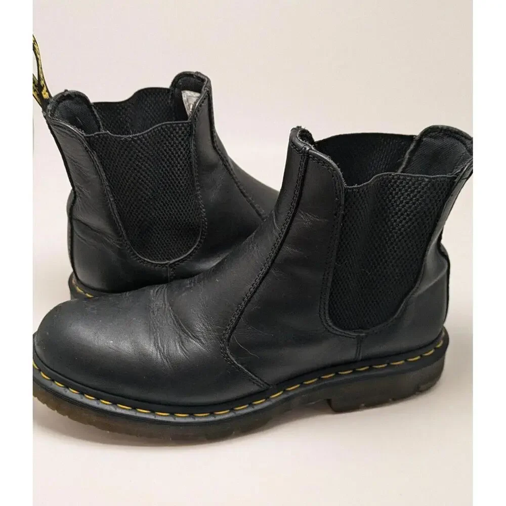 Unisex Dr. Martens Black Leather Pull On Chelsey Safety Boots DM509 Size 11M 12W